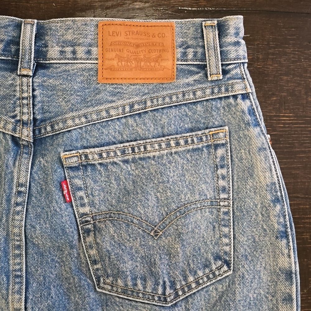 Levi's Denim Button Thru Mom Skirt - Picture 11 of 16